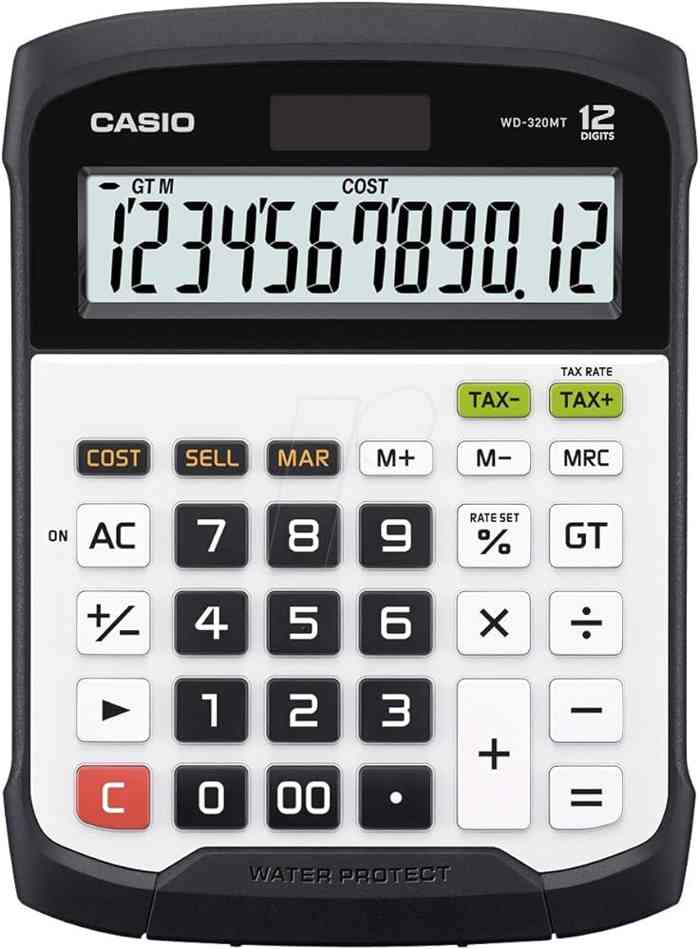 Casio WD-320MT Water-protected and Dust-proof Desktop Calculator